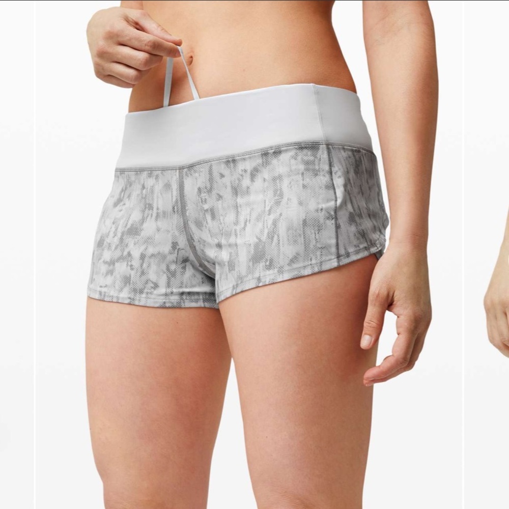 lululemon Gray Patterned Athletic Shorts Speed Ups 2.5 “